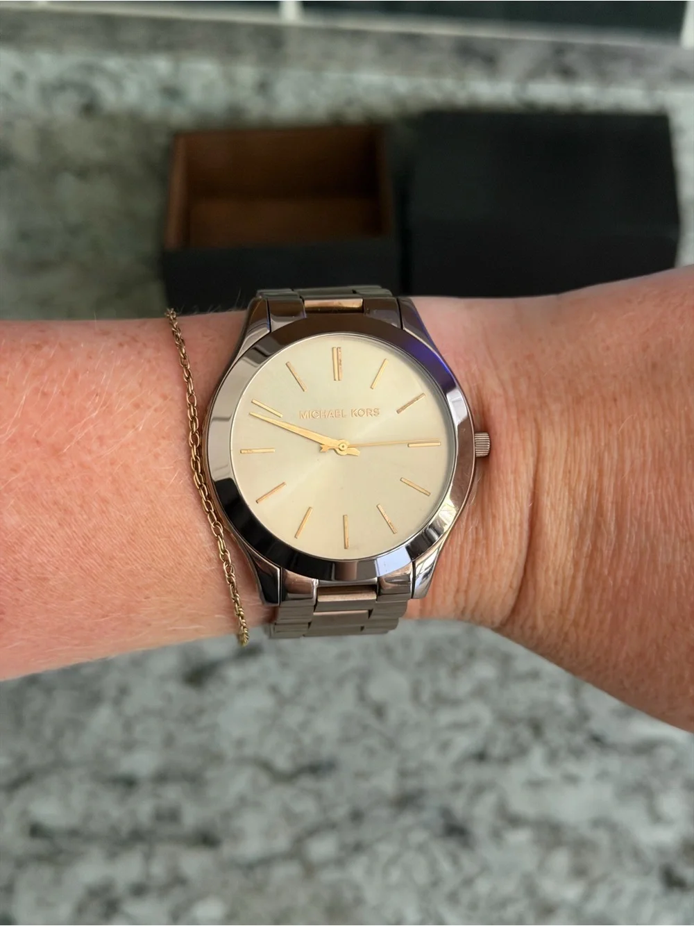 Michael Kors Rose Gold Tone Women's Bracelet Watch with Light Dial